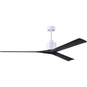Matthews Fan NKXL-MWH-BK-72 Nan XL 6-speed ceiling fan in Matte White finish with 72” solid matte black wood blades