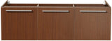 Fresca FCB8093TK-D Fresca Vista 60" Teak Wall Hung Double Sink Modern Bathroom Cabinet