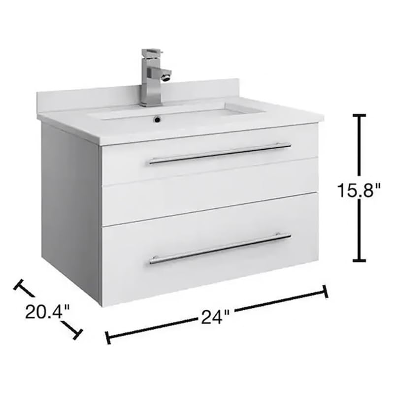 Fresca FCB6124WH-UNS-CWH-U White Wall Bathroom Cabinet