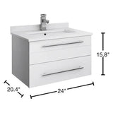 Fresca FCB6124WH-UNS-CWH-U White Wall Bathroom Cabinet