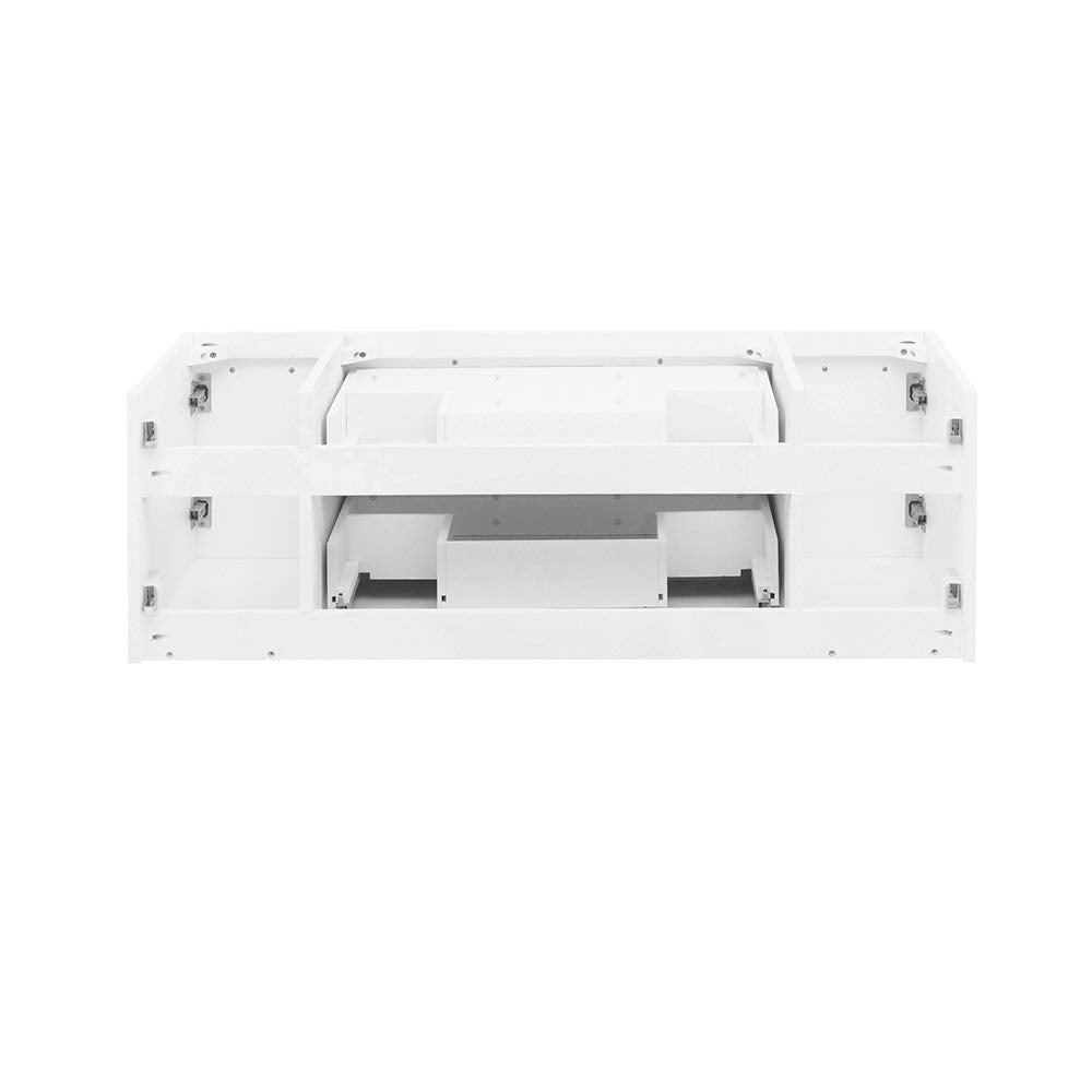 Fresca FCB6148WH-VSL-D Fresca Lucera 48" White Wall Hung Double Vessel Sink Modern Bathroom Cabinet