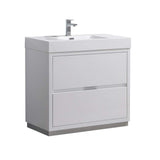 Fresca FCB8436WH-I Fresca Valencia 36" Glossy White Free Standing Modern Bathroom Vanity