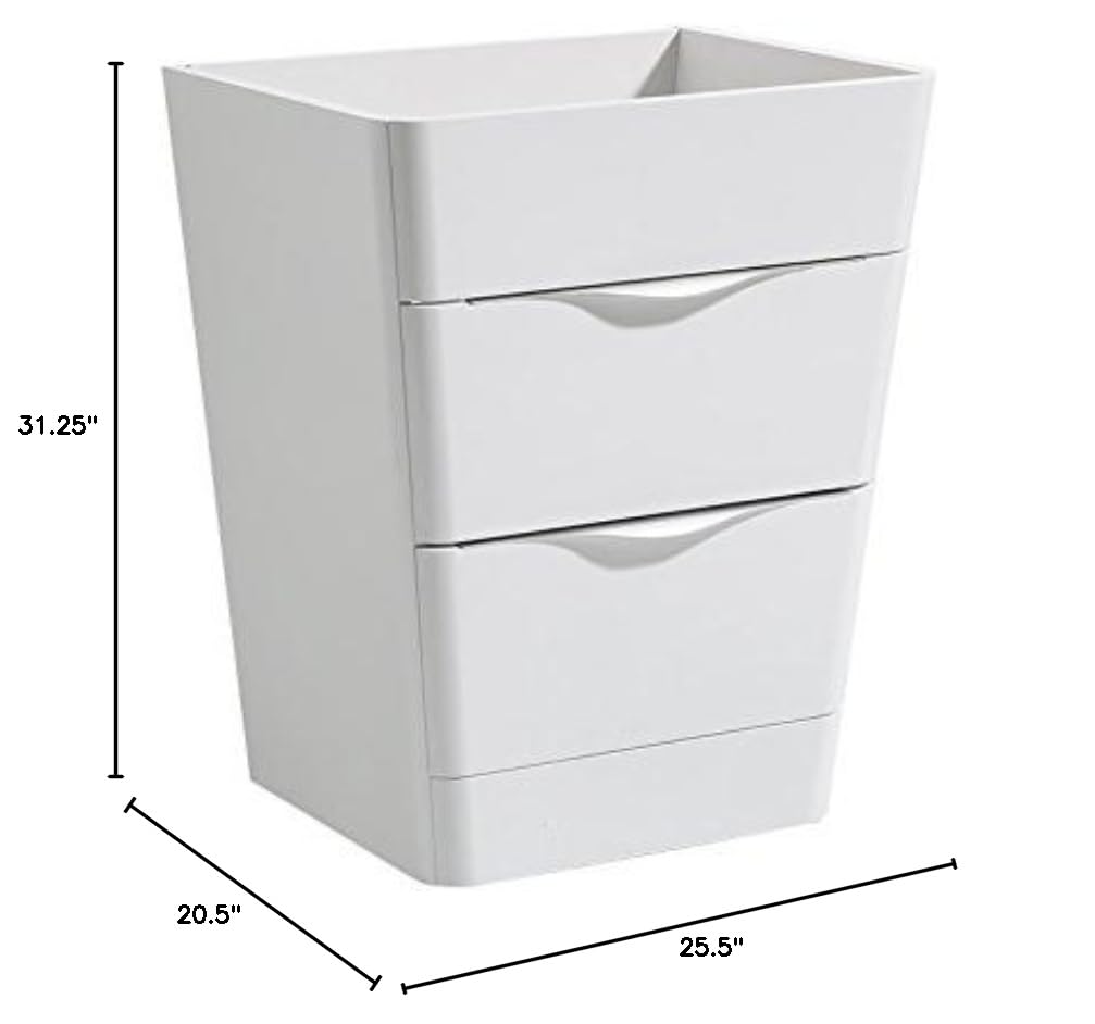 Fresca FCB8525WH Fresca Milano 26" Glossy White Modern Bathroom Cabinet