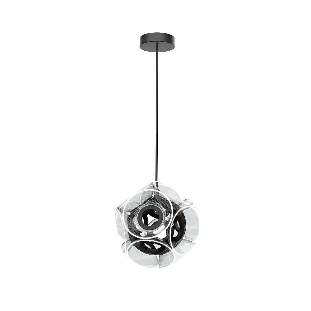 Kuzco CH51624-BK/LG MAGELLAN 24" CHANDELIER BLACK CLEAR ACRYLIC LIGHT GUIDE 100W 120VAC WITH LED DRIVER 3000K 90CRI