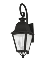 Livex Lighting 2551-04 Outdoor Wall Lantern with Seeded Glass Shades, Black
