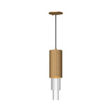 Alora PD502204AGCR BORDEAUX 4" PD AGED BRASS CLEAR RIBBED GLASS CORD 72 LED 3000K 90CRI 10W