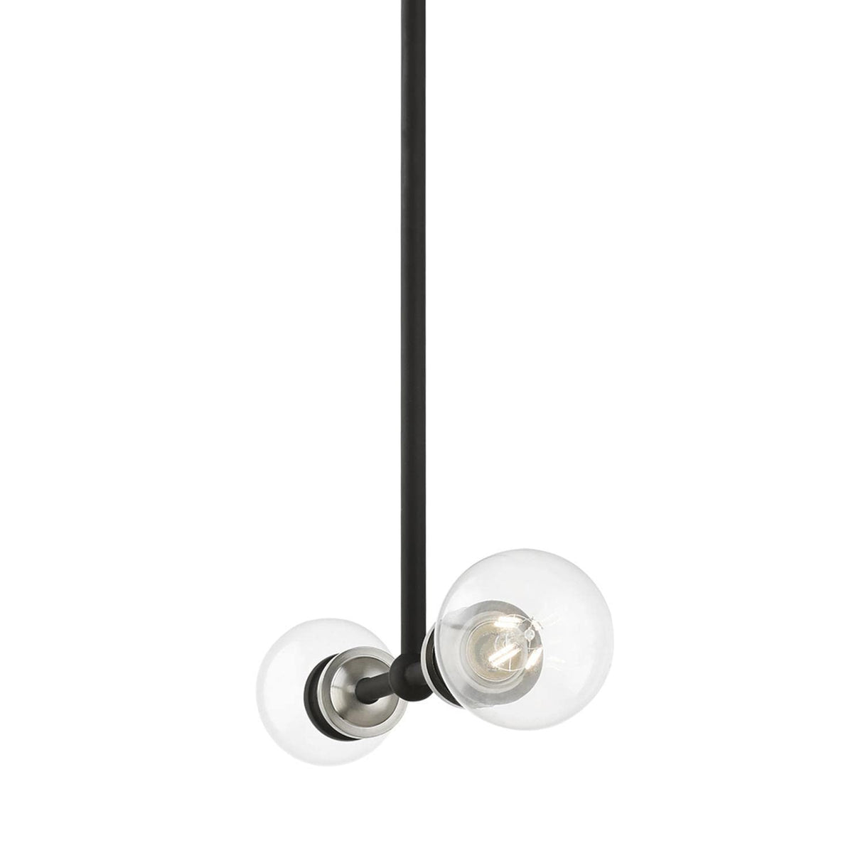 Lansdale 2 Light Linear Chandelier in Black with Brushed Nickel (47162-04)