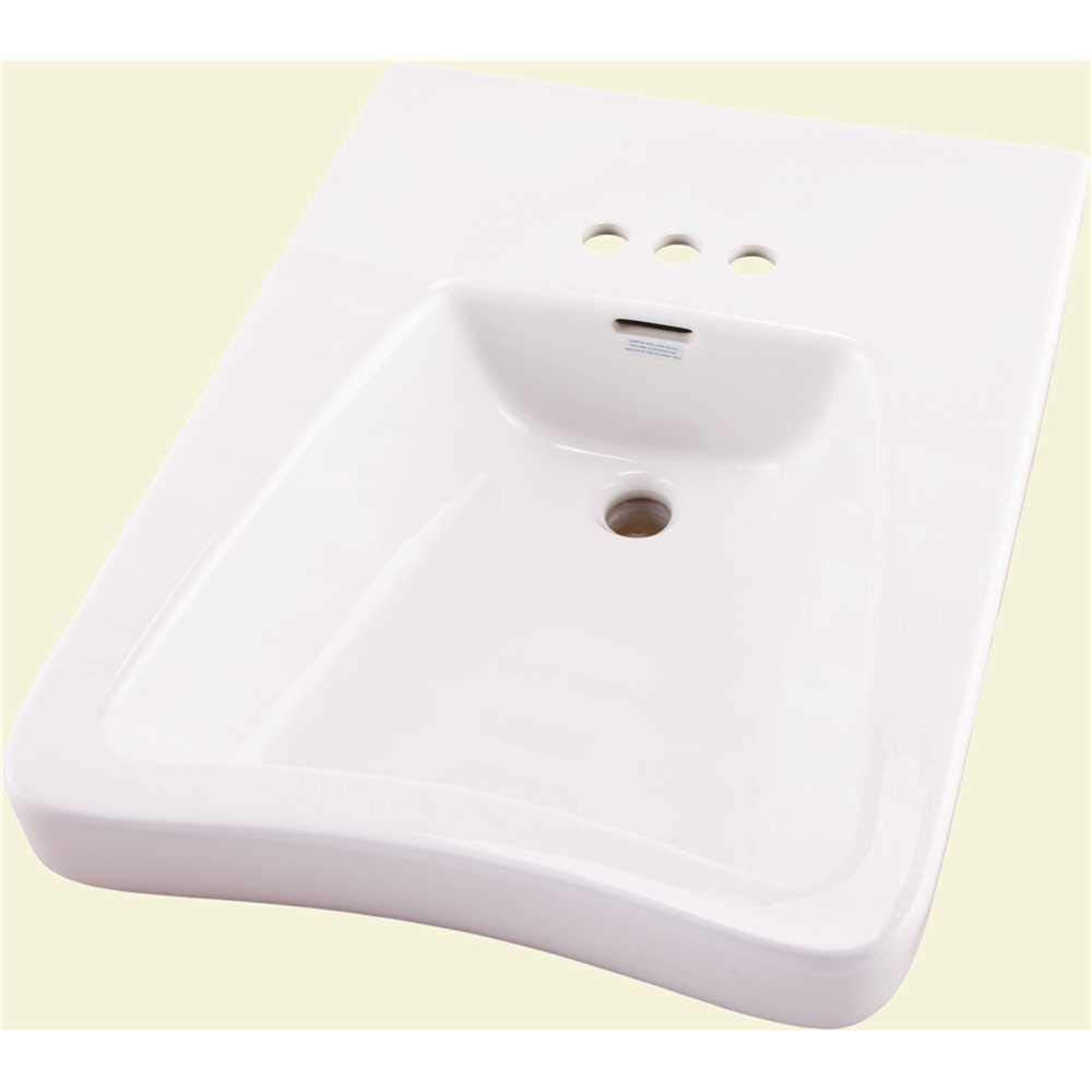 Gerber G0012464 White Eaton 4" Centers Wheelchair Wall Hung Bathroom Sink