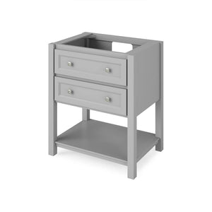 Jeffrey Alexander VKITADL30GRSGR 30" Grey Adler Vanity, Steel Grey Cultured Marble Vanity Top, undermount rectangle bowl