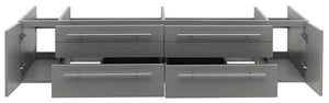 Fresca FCB6172GR-VSL Fresca Lucera 72" Gray Wall Hung Double Vessel Sink Modern Bathroom Cabinet