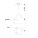 Kuzco PD9108-WH/SV HELENA 8" PD White/Silver 120V ELV LED 3000K 90CRI 13W