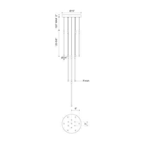Kuzco MP75121-CH MOTIF 21" 13 HEAD MULTI-PENDANT CHROME 98W 120VAC WITH LED DRIVER 2700K 90CRI