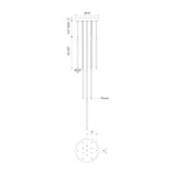 Kuzco MP75121-BK MOTIF 21" 13 HEAD MULTI-PENDANT BLACK 98W 120VAC WITH LED DRIVER 2700K 90CRI