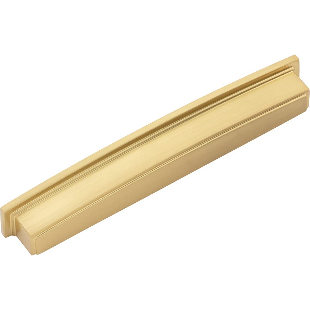 Jeffrey Alexander 141-192BG 192 mm Center Brushed Gold Square-to-Center Square Renzo Cabinet Cup Pull
