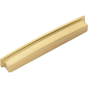 Jeffrey Alexander 141-192BG 192 mm Center Brushed Gold Square-to-Center Square Renzo Cabinet Cup Pull