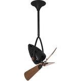 Matthews Fan JD-BK-WD Jarold Direcional ceiling fan in Matte Black finish with solid sustainable mahogany wood blades.