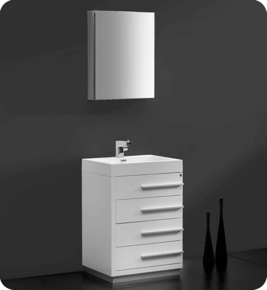 Fresca FCB8024WH Fresca Livello 24" White Modern Bathroom Cabinet