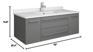 Fresca FCB6142GR-UNS-CWH-U Cabinet with Undermount Sink