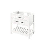 Jeffrey Alexander VKITWAV36WHSGR 36" White Wavecrest Vanity, Steel Grey Cultured Marble Vanity Top, undermount rectangle bowl