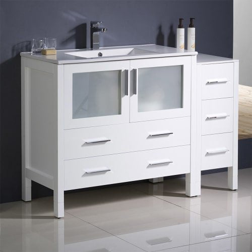 Fresca FCB62-3612GO-I Fresca Torino 48" Gray Oak Modern Bathroom Cabinet w/ Integrated Sink