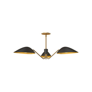Alora PD550336MBAG OSCAR 36" PD MATTE BLACK AGED GOLD ROD 46 3X60W E26