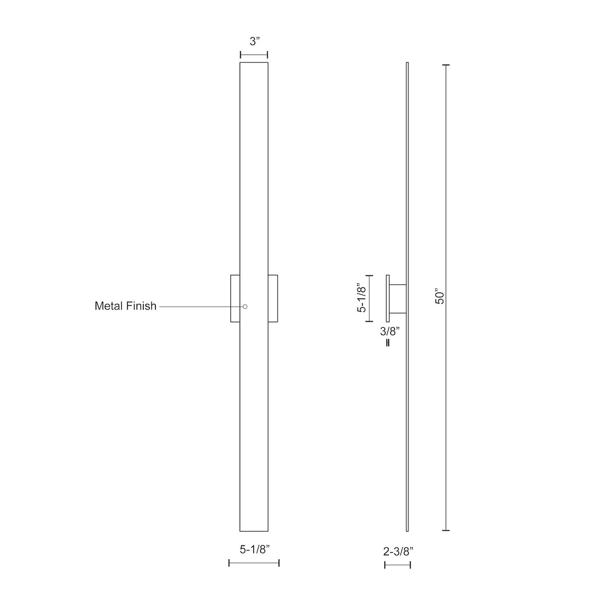 Kuzco AT7950-WH VESTA 50" AT White 120V ELV LED 3000K 90CRI 60W