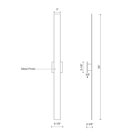 Kuzco AT7950-WH VESTA 50" AT White 120V ELV LED 3000K 90CRI 60W