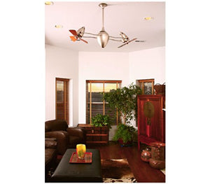 Matthews Fan B2K-LTBLUE-MTL Brisa 360° counterweight rotational ceiling fan in Agua Marinha (Light Blue) finish with metal blades.