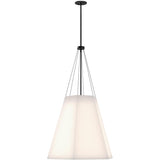 Alora PD545622MBWL MANILA 22" PD MATTE BLACK WHITE LINEN ROD 46 3X40W E26