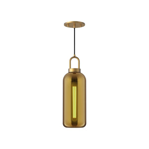 Alora PD401606AGCL SOJI 6" PD AGED BRASS CLEAR GLASS CORD 72 1X60W E26