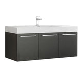 Fresca FCB8092BW-I Fresca Vista 48" Black Wall Hung Modern Bathroom Cabinet w/ Integrated Sink