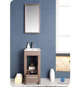 Fresca FCB8118GO Fresca Allier 16" Gray Oak Modern Bathroom Cabinet