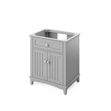 Jeffrey Alexander VKITSAV30GRBGR 30" Grey Savino Vanity, Black Granite Vanity Top, undermount rectangle bowl