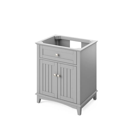 Jeffrey Alexander VKITSAV30GRBOR 30" Grey Savino Vanity, Boulder Cultured Marble Vanity Top, undermount rectangle bowl