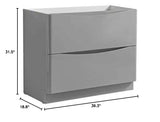 Fresca FCB9140GRG Fresca Tuscany 40" Glossy Gray Free Standing Modern Bathroom Cabinet