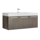 Fresca FCB8092GO-I Fresca Vista 48" Gray Oak Wall Hung Modern Bathroom Cabinet w/ Integrated Sink