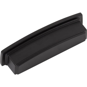 Jeffrey Alexander 141-96MB 96 mm Center Matte Black Square-to-Center Square Renzo Cabinet Cup Pull