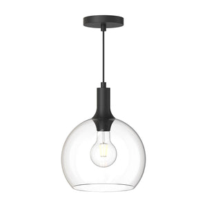 Alora PD506210MBCL CASTILLA 10" PD MATTE BLACK CLEAR GLASS CORD 72 1X60W E26