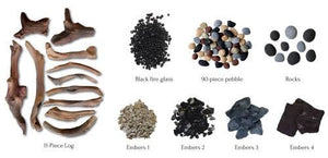 Amantii DESIGN-MEDIA-6PCE DRIFTWOOD - 6 Piece Deluxe Media Kit Includes: 6 logs, stones, pebbles & embers
