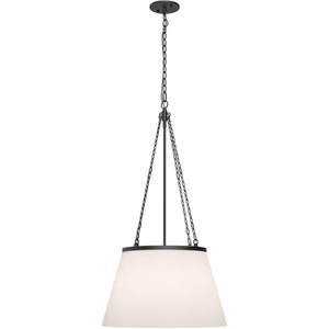 Alora PD544517MBWL SPEAKEASY 18" PD MATTE BLACK WHITE LINEN CHAIN 72 1X60W E26