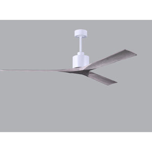 Matthews Fan NKXL-MWH-BW-72 Nan XL 6-speed ceiling fan in Matte White finish with 72” solid barn wood tone wood blades