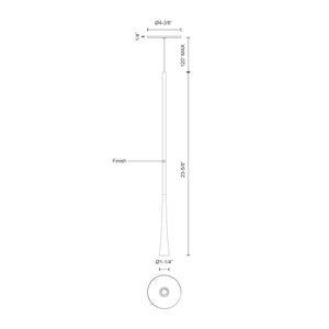 Kuzco PD15824-WH TAPER 24" PD White 120V TRIAC/ELV LED 3000K 90CRI 7W