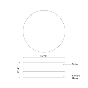Kuzco FM3506-BN BEDFORD 6" FM Brushed Nickel/Frosted 120V ELV LED 3000K 90CRI 13W
