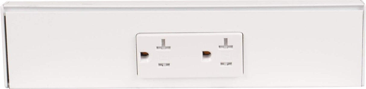 Task Lighting TR9-1WD-P-WT 9" TR Series Angle Power Strip, White Finish, White Receptacles