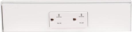 Task Lighting TR9-1WD-P-WT 9" TR Series Angle Power Strip, White Finish, White Receptacles