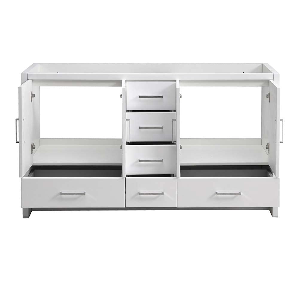 Fresca FCB9460WH-D Fresca Imperia 60" Glossy White Free Standing Double Sink Modern Bathroom Cabinet