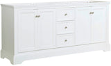 Fresca FCB2472WHM Fresca Windsor 72" Matte White Traditional Double Sink Bathroom Cabinet