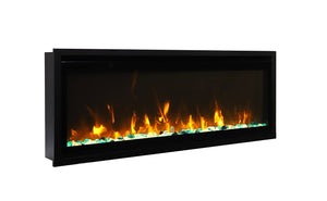 Amantii SYM-SLIM-60 Symmetry Xtraslim Smart Electric  -60" WiFi Enabled Fireplace, Featuring a  MultiFunction  Remote Control, Multi Speed Flame Motor