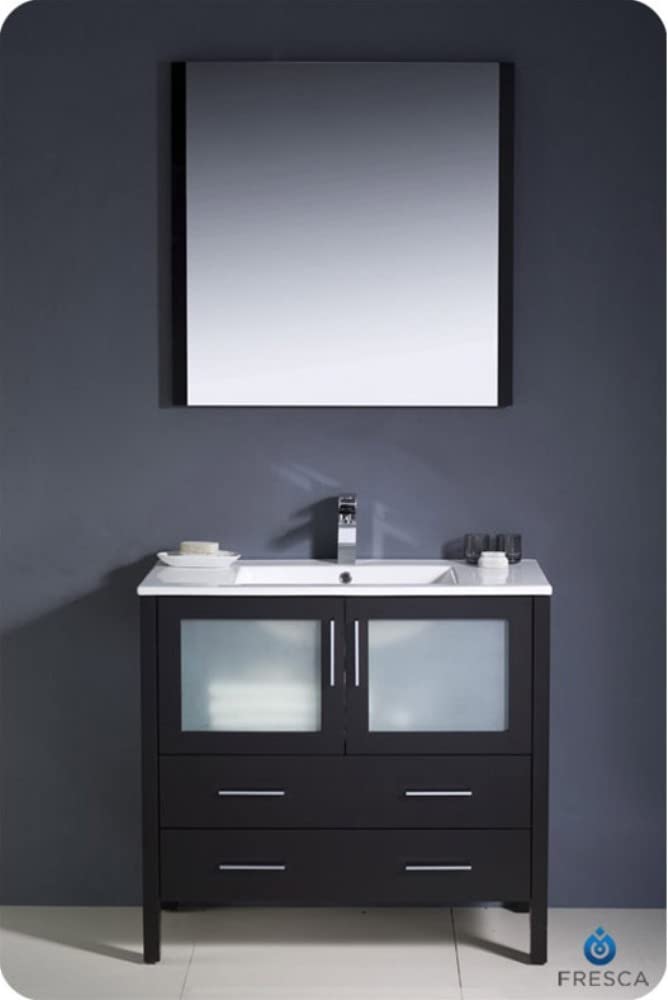 Fresca FCB6236ES-I Fresca Torino 36" Espresso Modern Bathroom Cabinet w/ Integrated Sink