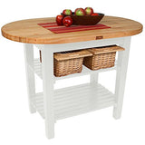 John Boos C-ELIP6030175-2S-AL Eliptical C-Table, 60 inchW, Alabaster, 2 shelves